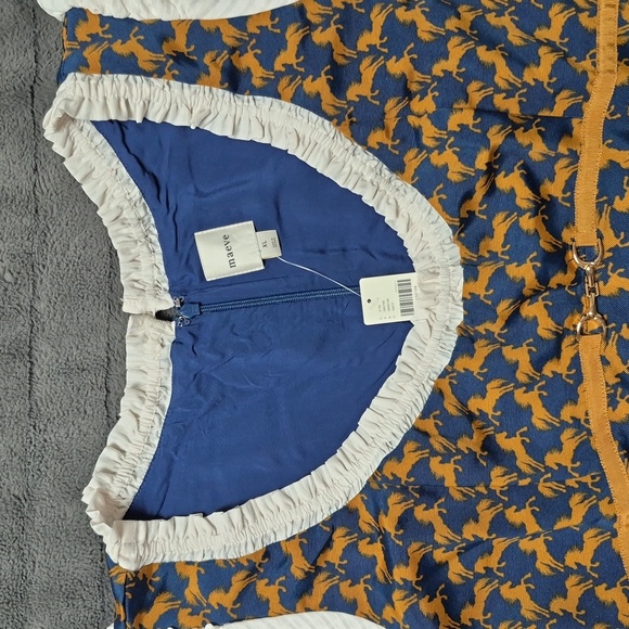 Anthropologie Maeve Puff-Sleeve Twofer Horse Print Mini Dress Size XL, NWT - Picture 7 of 17